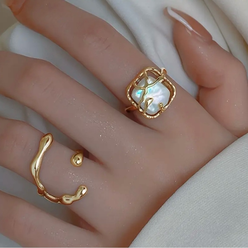 2pcs Y2k Style Rings - Picture 2 of 4